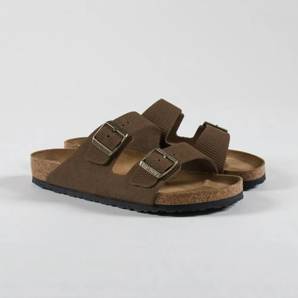 BIRKENSTOCK MEN'S ARIZONA CORDUROY DARK TEA‎ REGULAR SANDALS EU 46 NIB